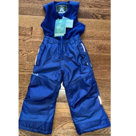 NWT Kamik Kids Snow Pants with Fleece Bib Snowsuit Size 4 - Picture 1 of 7